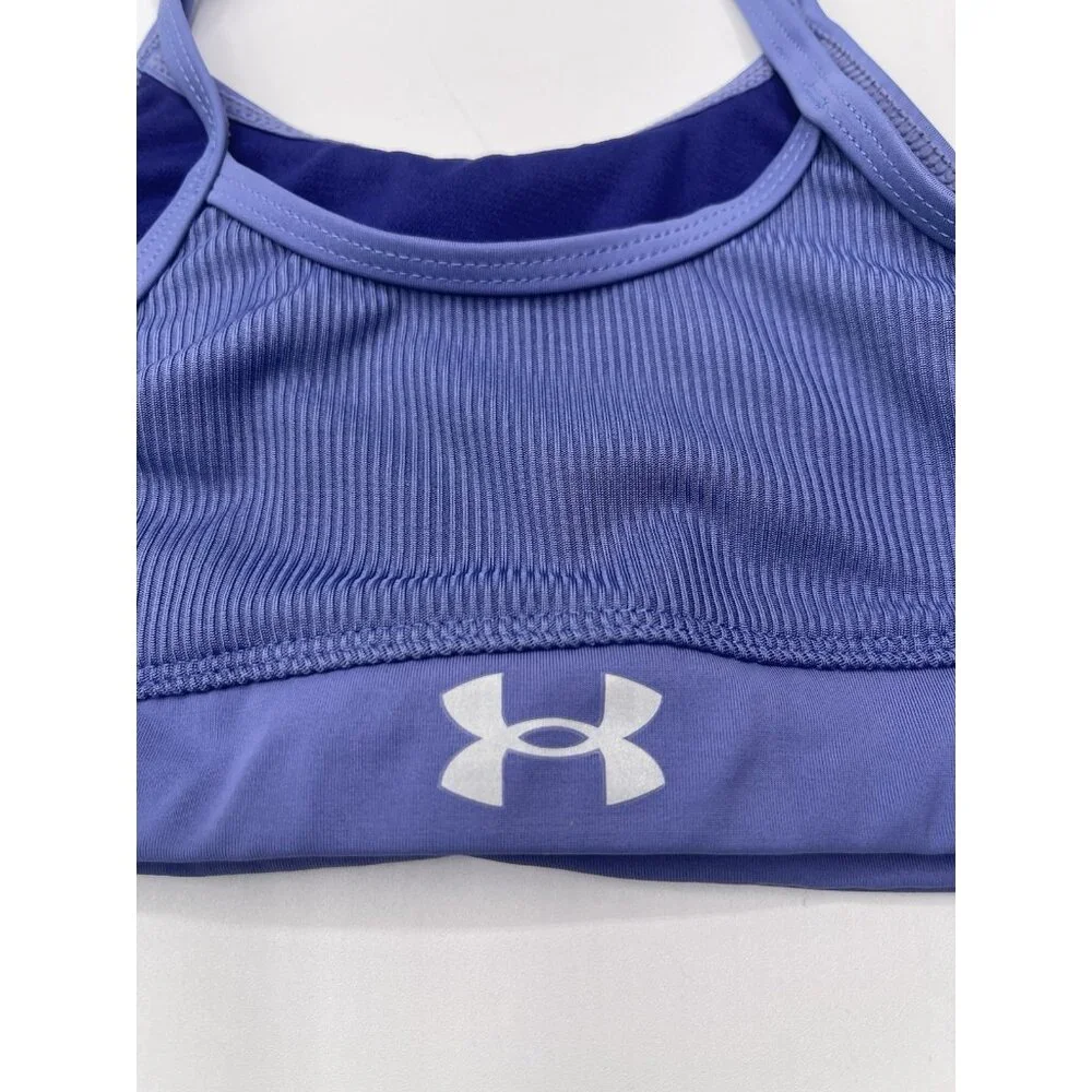 Under Armour Bikini Top Girls Youth‎ Kids Size 8 Purple Ribbed Swimsuit Beach